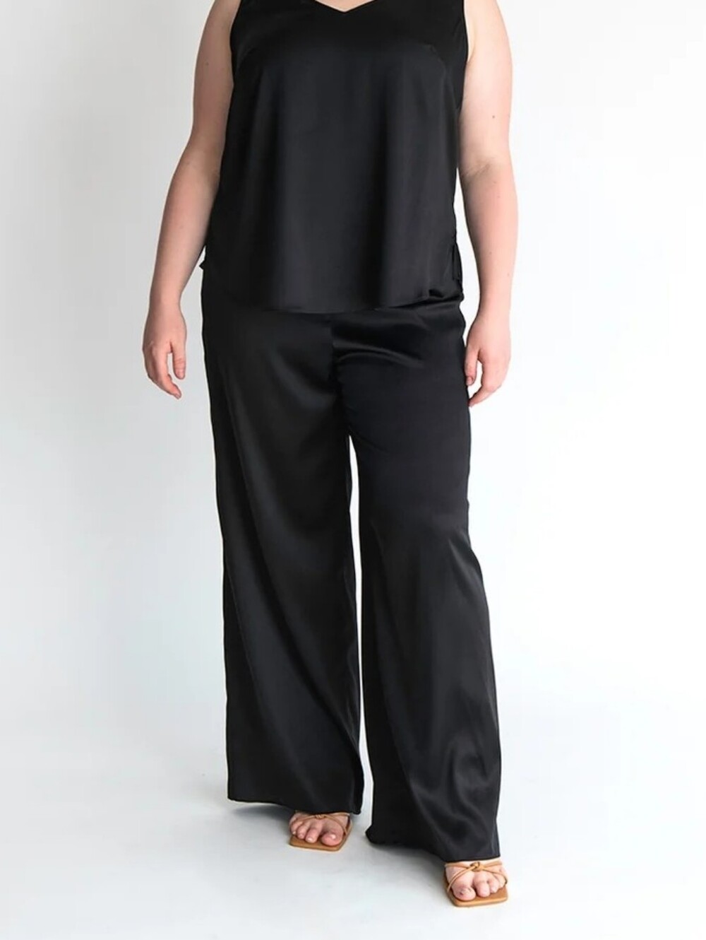 NWT Gabriella Rossetti Black Silk  Sofia Palazzo Pant Size 20